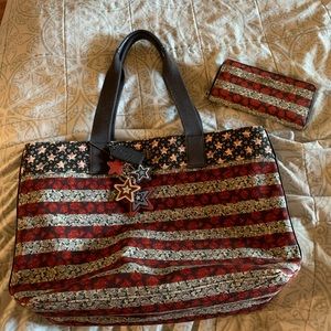 Coach American rose flag bag